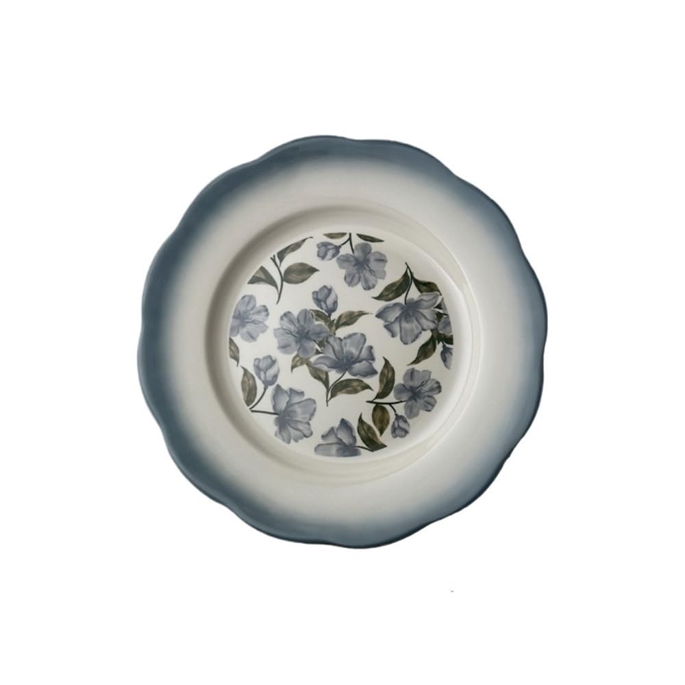 Ceramiczne talerze obiadowe, płytkie talerze obiadowe do domu, idealne na dim sum i warzywa, zestaw 4 sztuk, trwały i elegancki design do codziennego użytku