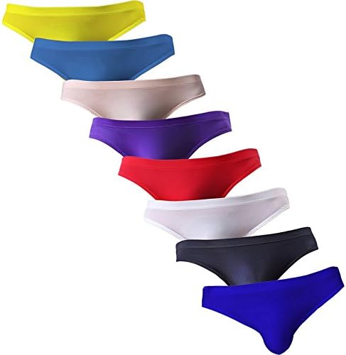 Gudan Mens Silky Bikini Briefs Low Rise Pack of 4 or 8, 8pack, L (US)=Waist:34"-39"-with Tag XXL