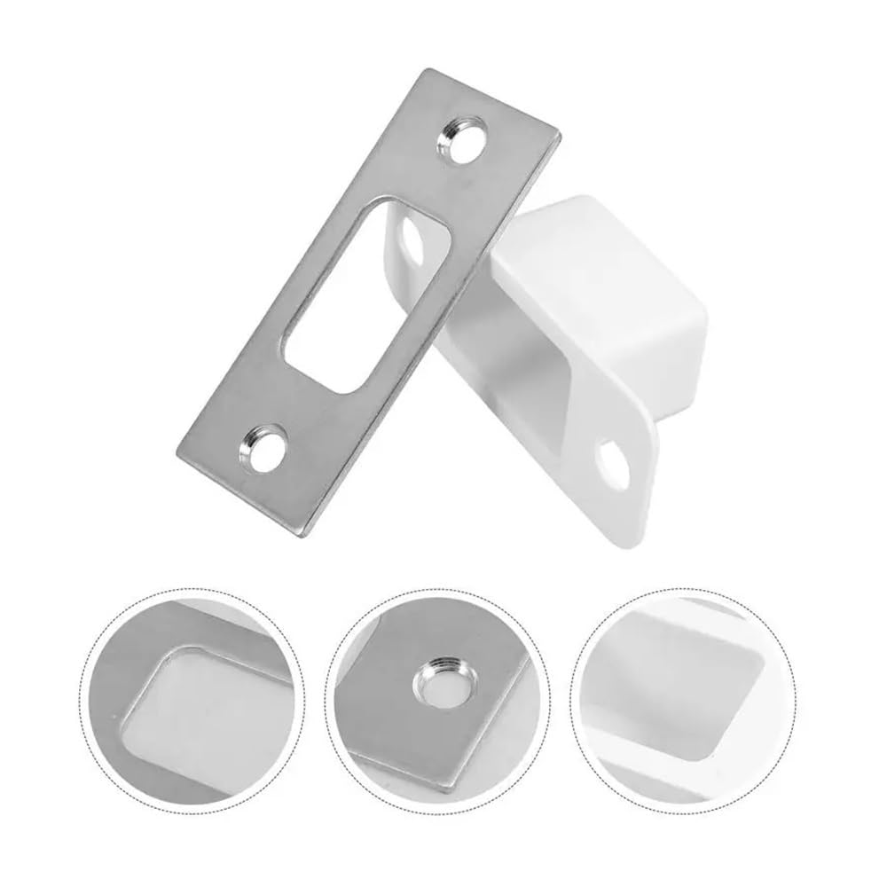 Gentryroo Silver Stainless Steel Door Latch Security Strike Plate Guide Piece