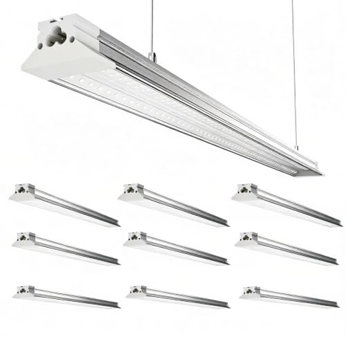 Image of Linkable LED Shop Lights 4FT - 10 Pack 50W Hanging 7000LM Bright Led Shop Light, 6500K Daylight White Linkable 4FT Led Shop Lights for Workshop Garage Lighting Factory Warehouse Shop (ETL Listed)