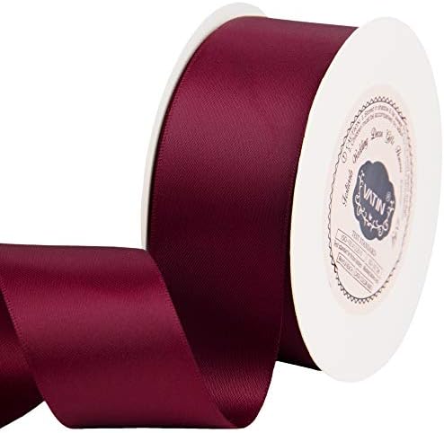 VATIN 6mm Double Faced Red Polyester Satin Ribbon - 45 Metre for Gift Wrapping Ornaments Party Favor Braids Baby Shower Decoration Floral Arrangement Craft Supplies