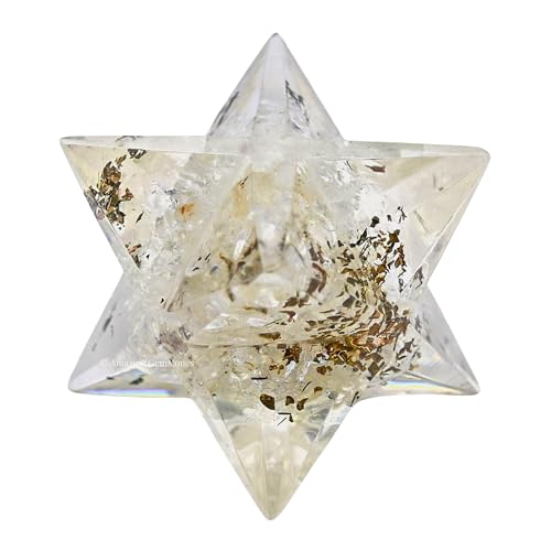 Amazing Gemstone Clear Quartz Orgone Merkaba Crystal - 1" Orgonite 3d Metatrons Cube Crystals and Healing Stones Ideal for Merkaba Meditation, Handcrafted Merkabah Star, Spiritual Energy