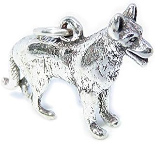 German Shepherd Dog sterling silver charm .925 x 1 Dogs charms -SFP
