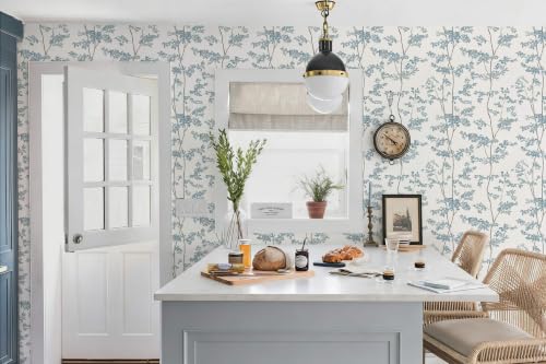 Heroad Blue and White Peel Stick Wallpaper Tree/Leaf Cottage Contact Paper by Heroad - Used condition - Image 3