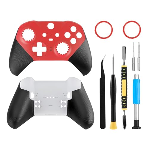 Front and Back Housing Shell Replacement Kit for Xbox Elite Series 2 Controller - Includes Faceplate, Grip Cover, and Repair Tools (Red) by BSUZUN - Used condition - US$32.56