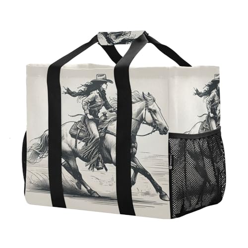 Vintage Cowgirl Large Beach Bag Waterproof Beach Tote Bags for Women Travel Gym Pool2