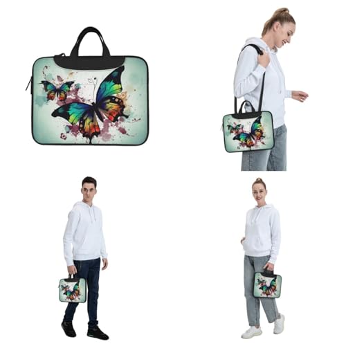 Bolsa artística mariposa para laptop unisex miniatura 7