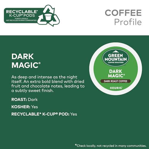 Green Mountain Coffee Roaster Dark Magic Keurig Single-Serve K-Cup Pods, Dark Roast Coffee, 32 Count
