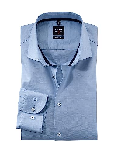 OLYMP Herren Businesshemd Langarm Level Five,Einfarbig,Body fit,Royal...