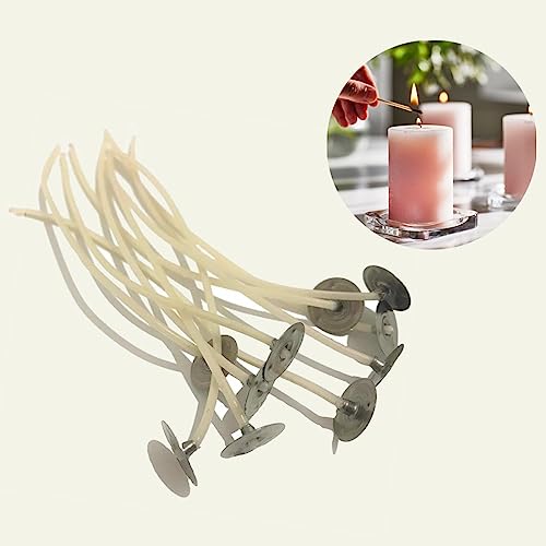GoSupplies, Mechas de Algodón Natural Pre-Cerado de 15cm con Lengüetas de Sujeción Para la...