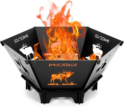 Fire Pit for Camping- 23Inch Small Collapsible Firepit...