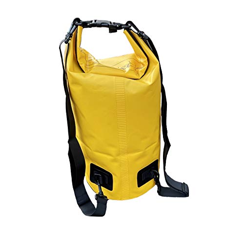 Mochila Bolsa Seca Impermeable EliteShield Roll Top 10L Amarilla con Funda para Teléfono miniatura 2