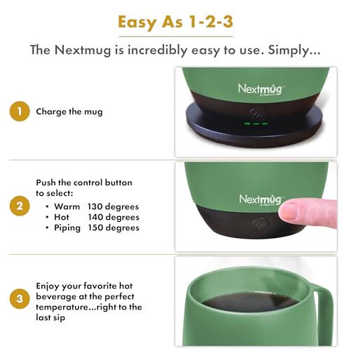 Image of Nextmug - Temperature-Controlled, Self-Heating Coffee Mug (Sage - 14 oz.)