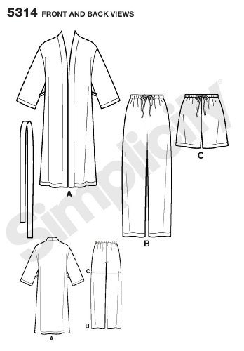 Pyjama plus taille avec le patron Simplicity 5314 pour couper vos complexes