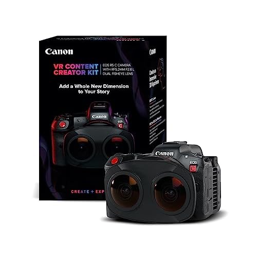 Canon VR Content Creator Kit - EOS R5 C Full-Frame Hybrid Camera and RF5.2mm F2.8 L Dual Fisheye Lens, for Video Professionals