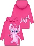 Disney Stitch Felpa Bambina | Stitch E Angel Felpa con Cappuccio | Lunga Maglioni Ragazza | Maglione Bambina | 5 E 13 Anni | Rosa 7-8 Anni