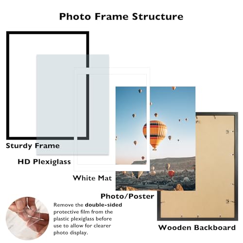 Image of JCJMY 19.25x26.75 Puzzles Frame Black, Display 18x24 with Mat or 19.25 x 26.75 without, Wall Hanging 19.25 by 26.75 Picture Frame for Poster Photo Canvas Picture Puzzles, Black