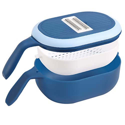 DOITOOL Onion Slicer Vegetable Slicer Cutter Food Box Vegetable Washing Basket Egg Yolk White Separator for Home Kitchen Food Storage Basket Kitchen Gadgets (Blue)