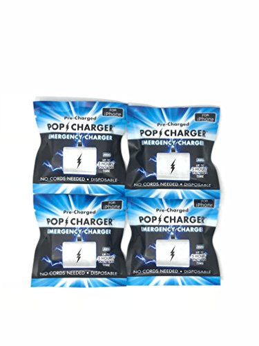 4 Pack iPhone Pop Charger Pre-Charged Disposable Emergency Charger