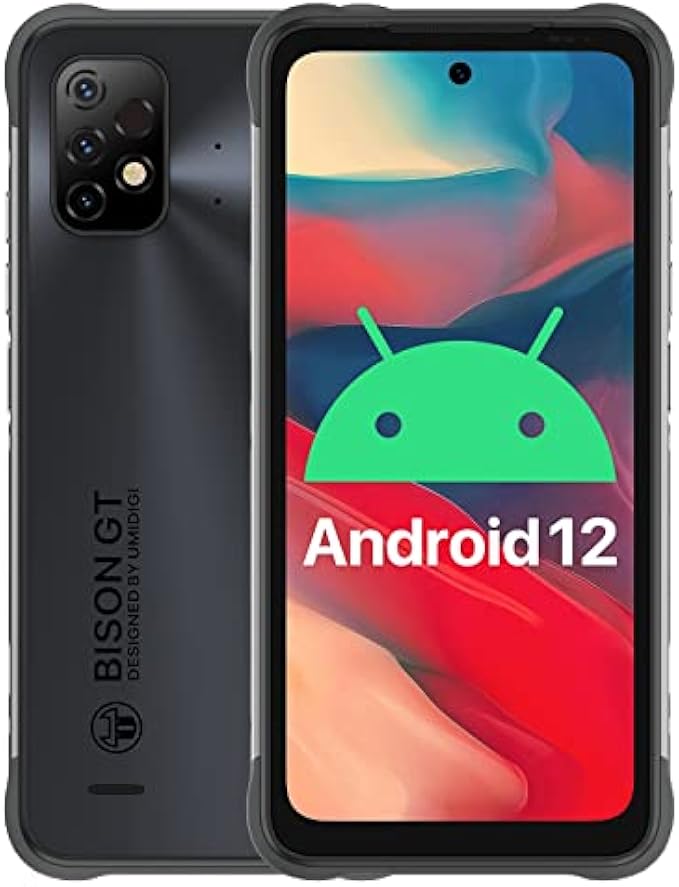 UMIDIGI Rugged Unlocked Smartphone, 6150mAh Battery, Bison GT2 8GB+128GB Android 12, 6.5"+FHD, G95 Octa-core, 64MP Triple Camera, NFC, 18W Fast Charge, IP68 & IP69K Waterproof Unlocked Cell Phone