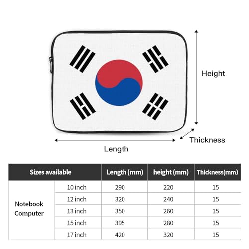 Flag Of Republic Of Korea Laptop Sleeve Case 17 Inch Suitable For Notebook Computer Tablet Traveling Carrying Simple Case4