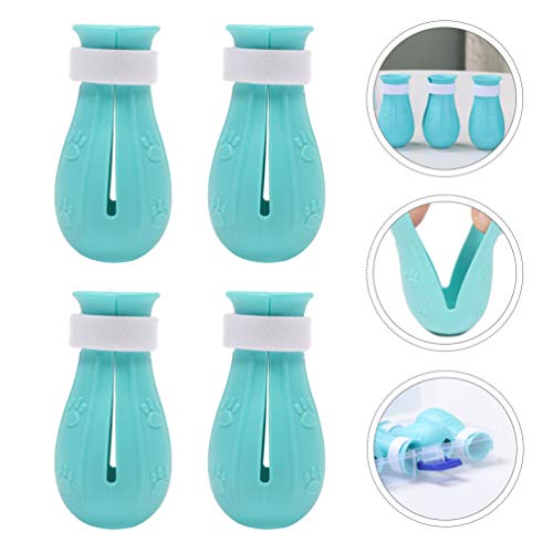 ULTECHVO Sapatos antiarranhões para pés de gato – capa de unha de borracha silicone para gatos 4 peç