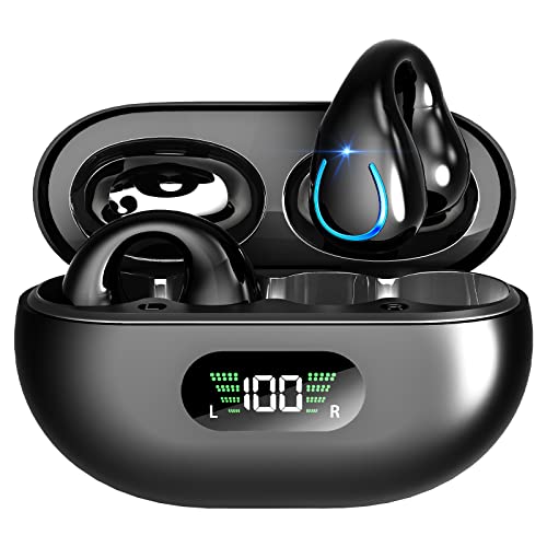 EUQQ Auriculares inalámbricos Deportivos con micrófono Incorporado y Ganchos para la Oreja A2