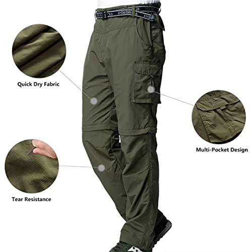 Mens Cargo Pants, Convertible Hiking Pants Quick Dry Waterproof Outdoor Zip Off Outdoor Casual Travel Pants2