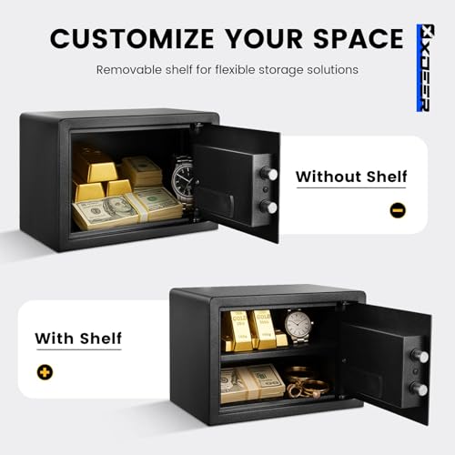 XDeer Biometric Safe Box, 0.78 Cuft Small Safe with 4 Unlocking Ways by XDeer - Used condition - Image 3