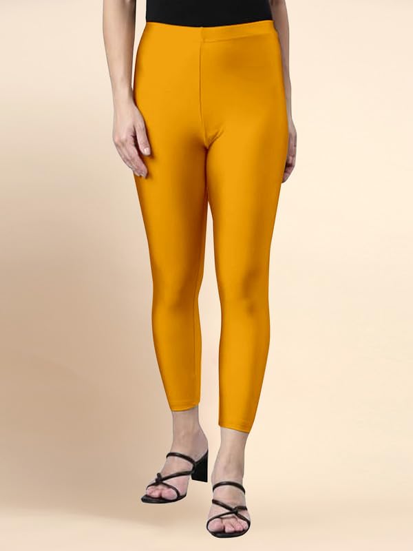 Image of TRENDMALLS Women's Microfiber Elastane Stretch Soft Cropped Leggings with Ultrasoft Waistband for Women