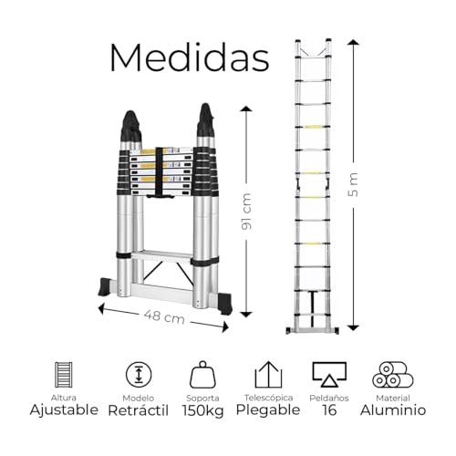 Consejos para Comprar Escaleras de Aluminio Walmart , tabla con los diez mejores. 17 Imagen adicional
