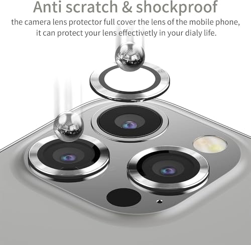Image of DD SON Back Camera Lens Protector Tempered Glass For iPhone 12 Pro Max (Silver) | Case Friendly with Edge to Edge Coverage and Easy Installation Kit, Pack of 1 (Silver)