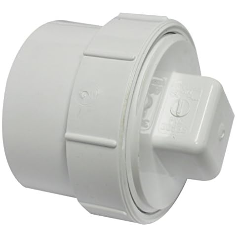 Canplas 193703AS PVC Female Cleanout Adapter with Plug, 3-Inch, White Cover