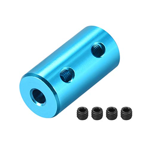 Uxcell 1/8 Inch To 1/8 Inch Bore Rigid Coupling Set Screw L20Xd10 Aluminum Alloy,Shaft Coupler Connector,Motor Accessories,Light Blue,2Pcs #TOP22