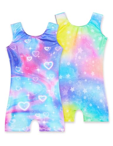 Image of 2 Pack Leotard for Girls Gymnastics Sparkly Sleeveless Unitards
