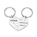 Amody Llavero de Acero Inoxidable Colgante Plata Un Puzzle par Corazón Grabado Mama and Mama's Mini para Mujeres Hombres Regalos del día de acción de Gracias de la Madre