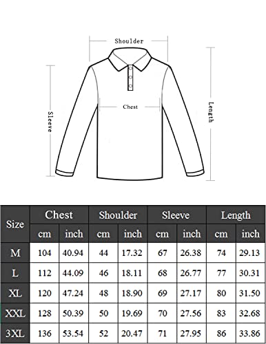 VHUQGVU Polo Uomo Manica Lunga Slim Fit Basic Golf...