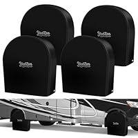 YedZen 4 STK Reifenabdeckung Wohnwagen für 26-29 Zoll, 600D PU Wasserdicht Radabdeckung mit 2 Metallösen＆Elastischem Ring, Radschutzhülle für Caravan, Wohnmobile, Anhänger, SUV