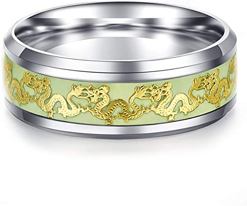 Image of Via Mazzini No-Tarnish No-Rusting Stainless Steel Game Of Thrones Nibelungen Dragon Glow In Dark Ring For Men (Ring0686) 1 Pc