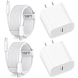 iPhone Charger Fast Charging 10ft 2Pack [Apple MFi Certified], HOSOW 20W iPhone USB C Charger Block...