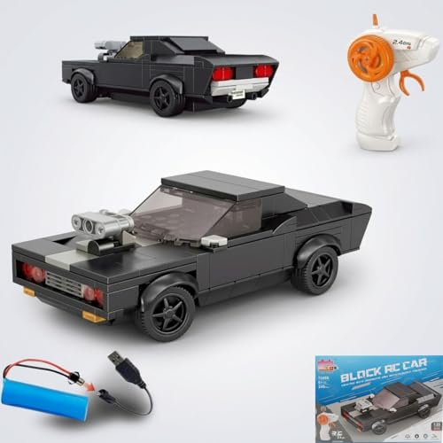 Image of 249 Pieces Building Blocks Model Kit - 1:20 Scale Black Sports Vehicle Static DIY Construction Set for Kids 6+ & Teens, Collectible Display Toy Gift for Boys & Auto Lovers.