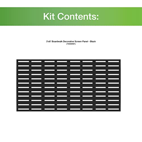 3'x6' Boardwalk Decorative Screen Panel, Black - Thumbnail 7