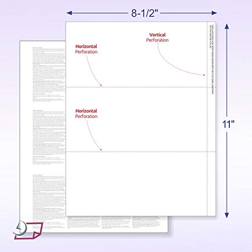 2022 3 Up Laser W-2 Forms, Employee Copy, Horizontal Format (500 Blank Sheets, Instructions Printed On The Back) #TOP1