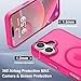 Newfuture Designed for iPhone 16 Case with Magnetic [13 FT Military Drop Protection] [Compatible with Magsafe] Slim Translucent Matte Shockproof with Anti-Fingerprint Phone Case, Hot Pink