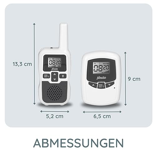 Alecto Baby DBX-80 - Babyphone mit Reichweite von bis zu 3.000 Metern - Weiß/Anthrazit