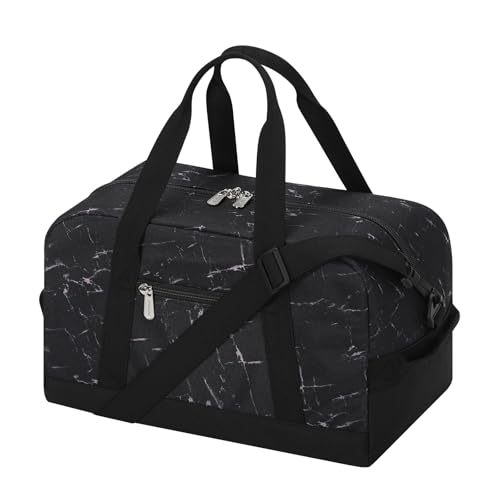 APENZE 14in Small Gym Bag Marble Black – Lightweight Duffel