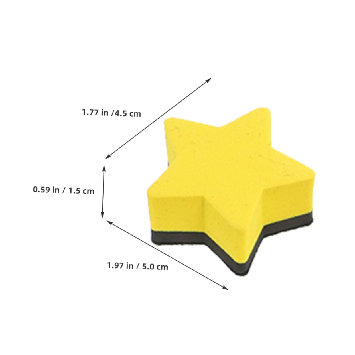 OSALADI 5 Ensembles Gomme Pentagramme Eraser De Tableau Blanc Magnétique Gommes Magnétiques Planche À Essuyer Petite Gomme Sèche Eraseurs De Tableau Blanc Feutrine Jaune 15 Pièces * 5