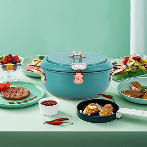 Fritteuse mit Öl mit Kaltzonen Technologie 2200ml Edelstahl Japanischen Stil Tempura Fritteusen mit Thermometer und Öl Abtropfgestell Klein Fryer für Pommes Frites, Fisch und Knuspriges Fleisch – Bild 8