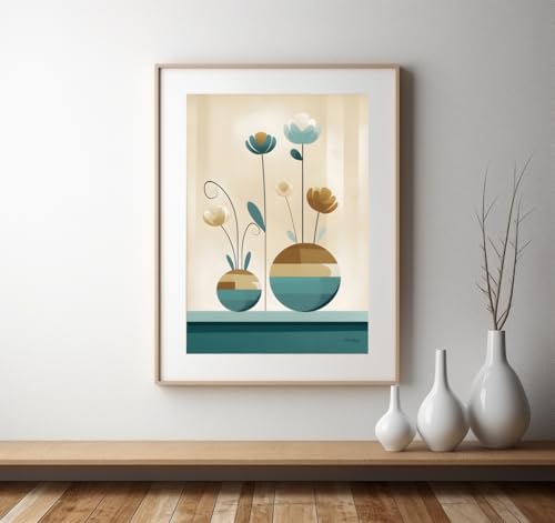 Affiche pot de fleur minimaliste beige de qualité premium sur papier écoresponsable - 2