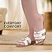 Herstyle Women’s Flat Sandals 2025 – Square Open Toe Fashion Casual Slides with Metal Chain, Memory Foam Footbed Insole, Slip-On Dressy Sandals for Summer,White, Size 10.0, Gena